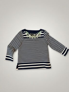 J Crew Collection Top Party Striped Paillette Necklace Size 4